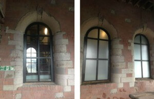 sandblast privacy window film construction burnley
